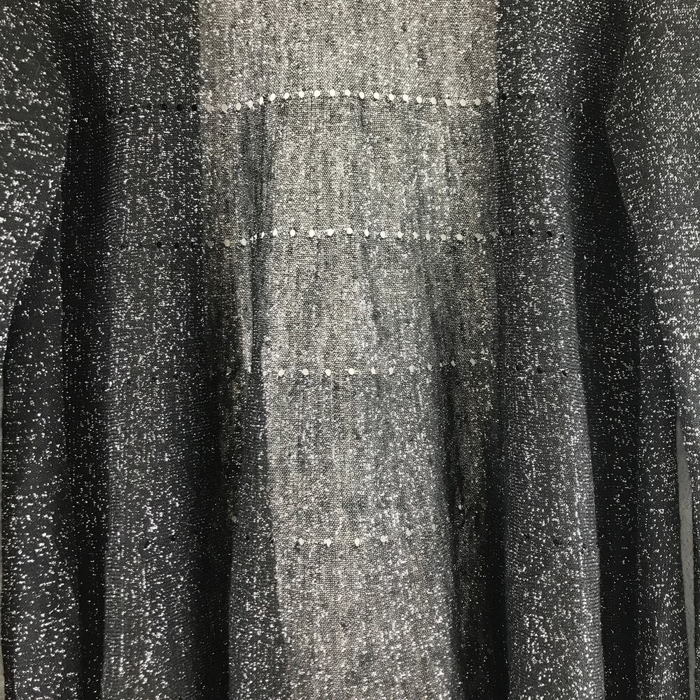 Eileen Fisher Linen Blend Metallic Open Front Sheer Cardigan Lagenlook Size M - Picture 8 of 10